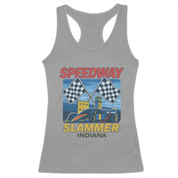 Speedway Slammer 2025 Racerback Tank Top Indiana Alcatraz Vintage Racing Graphic - Wonder Print Shop