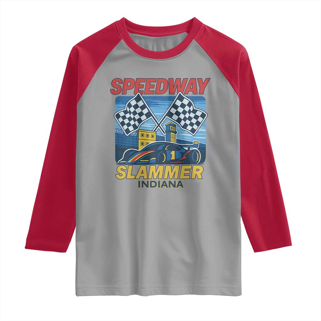 Speedway Slammer 2025 Raglan Shirt Indiana Alcatraz Vintage Racing Graphic - Wonder Print Shop