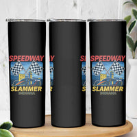 Speedway Slammer 2025 Skinny Tumbler Indiana Alcatraz Vintage Racing Graphic - Wonder Print Shop