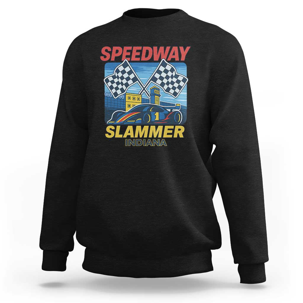 Speedway Slammer 2025 Sweatshirt Indiana Alcatraz Vintage Racing Graphic - Wonder Print Shop