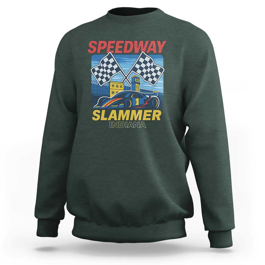 Speedway Slammer 2025 Sweatshirt Indiana Alcatraz Vintage Racing Graphic - Wonder Print Shop