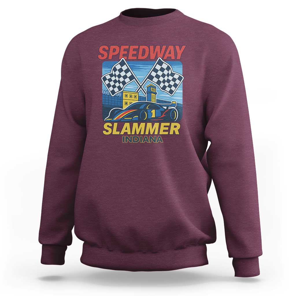 Speedway Slammer 2025 Sweatshirt Indiana Alcatraz Vintage Racing Graphic - Wonder Print Shop