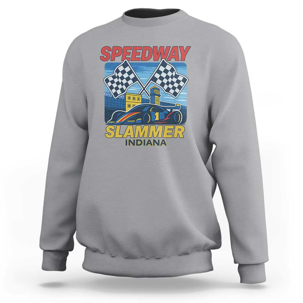 Speedway Slammer 2025 Sweatshirt Indiana Alcatraz Vintage Racing Graphic - Wonder Print Shop
