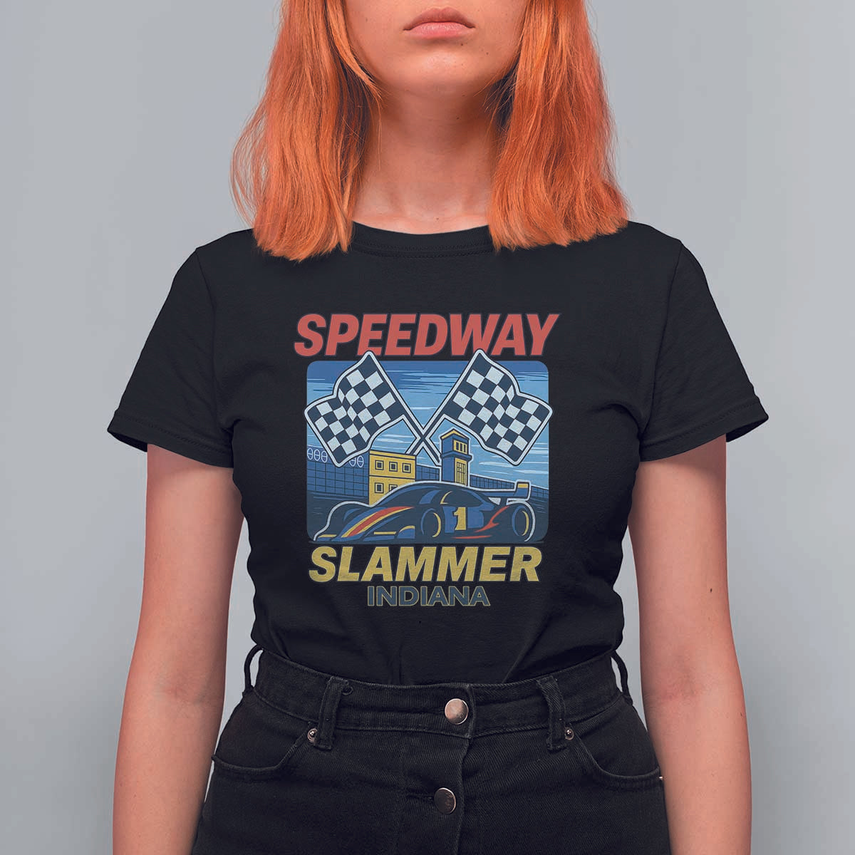 Speedway Slammer 2025 T Shirt For Women Indiana Alcatraz Vintage Racing Graphic - Wonder Print Shop