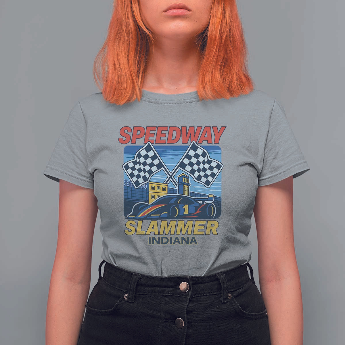 Speedway Slammer 2025 T Shirt For Women Indiana Alcatraz Vintage Racing Graphic - Wonder Print Shop