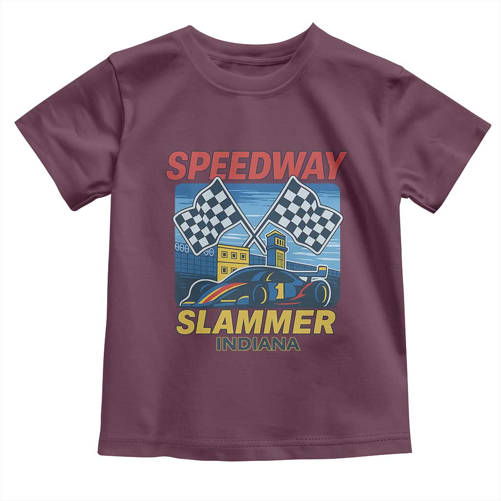 Speedway Slammer 2025 Toddler T Shirt Indiana Alcatraz Vintage Racing Graphic - Wonder Print Shop