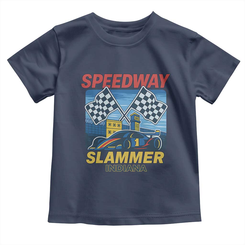 Speedway Slammer 2025 Toddler T Shirt Indiana Alcatraz Vintage Racing Graphic - Wonder Print Shop