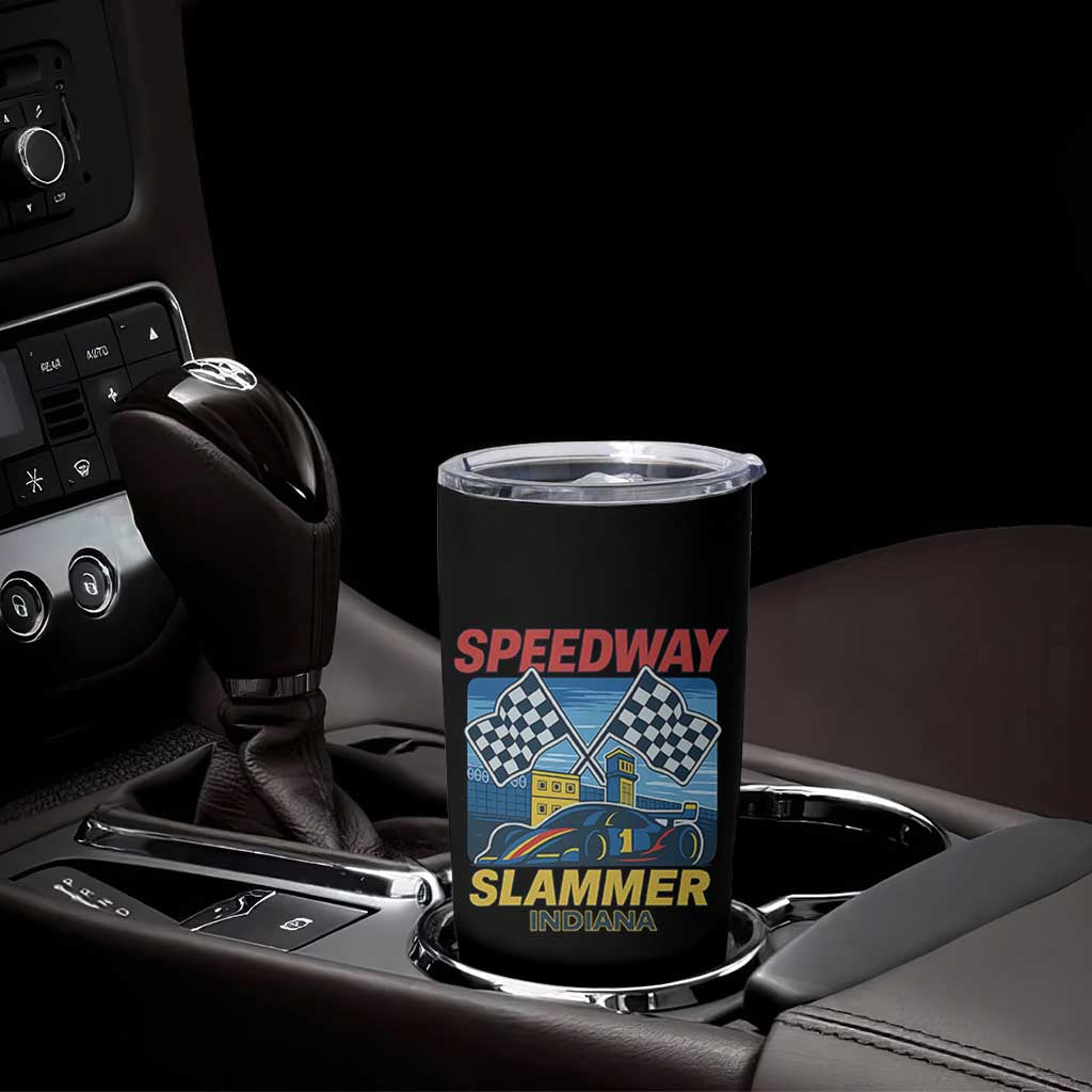 Speedway Slammer 2025 Tumbler Cup Indiana Alcatraz Vintage Racing Graphic - Wonder Print Shop