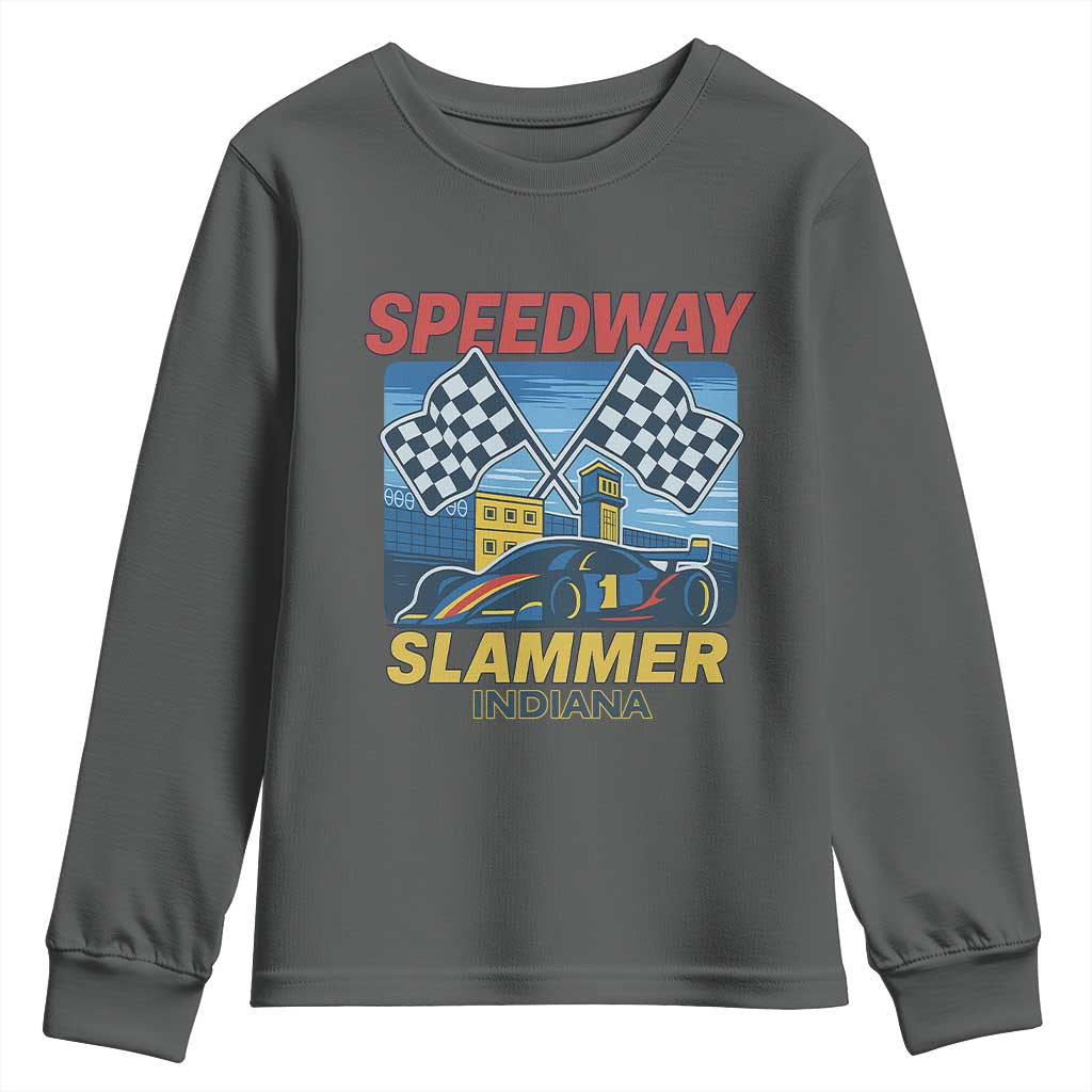 Speedway Slammer 2025 Youth Sweatshirt Indiana Alcatraz Vintage Racing Graphic - Wonder Print Shop