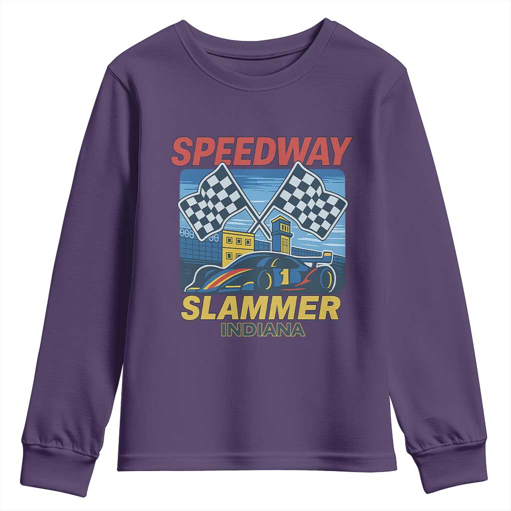 Speedway Slammer 2025 Youth Sweatshirt Indiana Alcatraz Vintage Racing Graphic - Wonder Print Shop