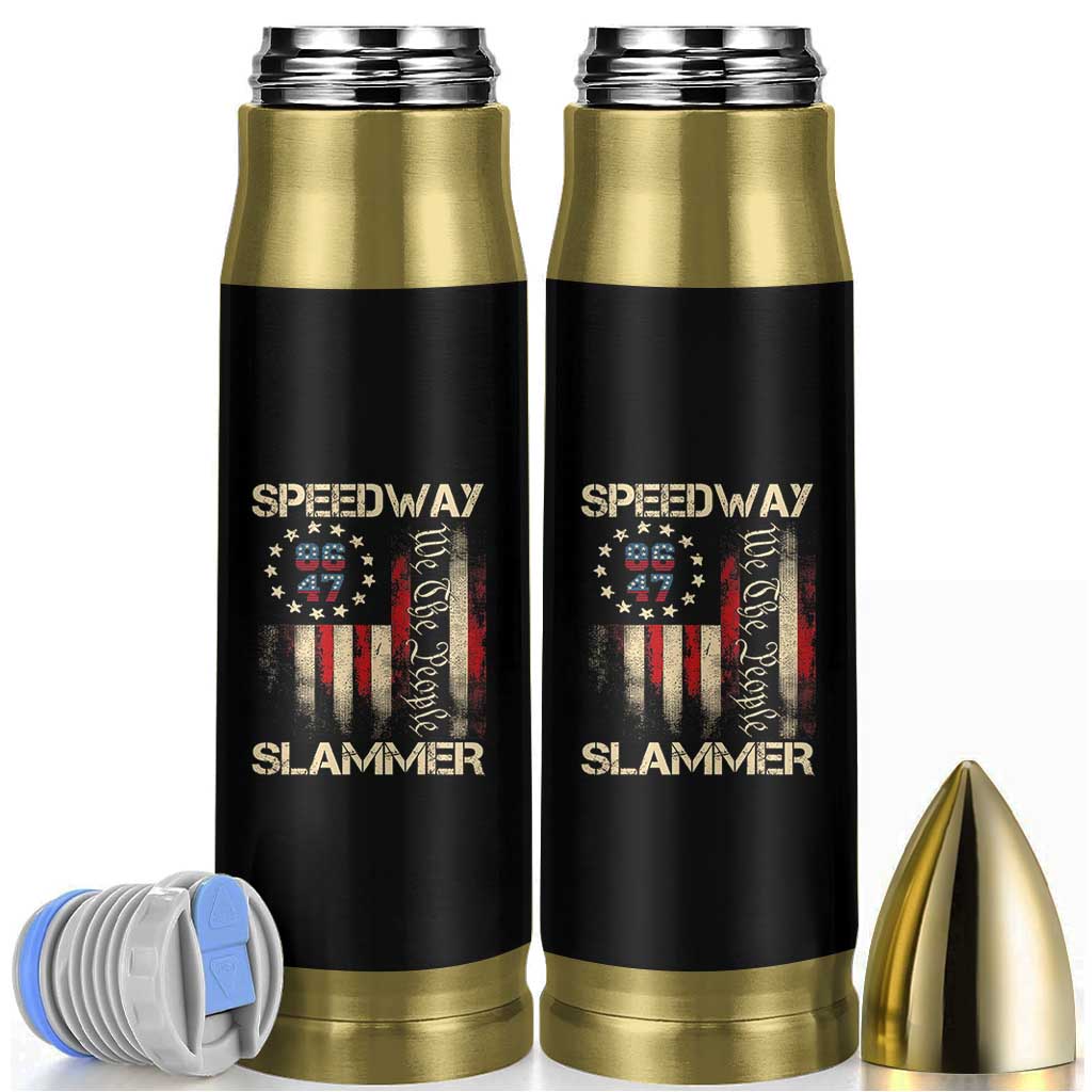 Speedway Slammer 2025 Bullet Tumbler We The People Patriotic Distressed American Flag - Wonder Print Shop