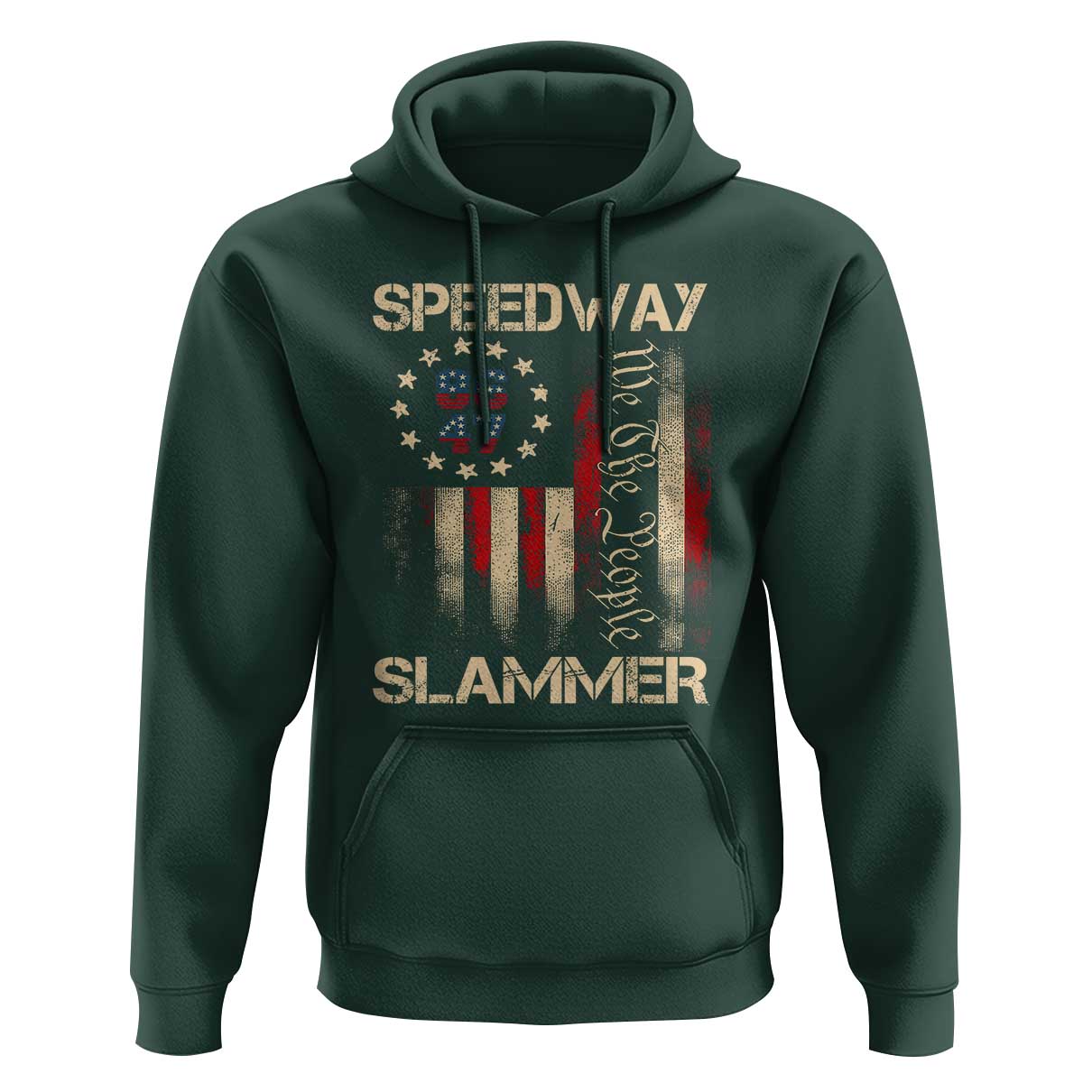 Speedway Slammer 2025 Hoodie We The People Patriotic Distressed American Flag - Wonder Print Shop