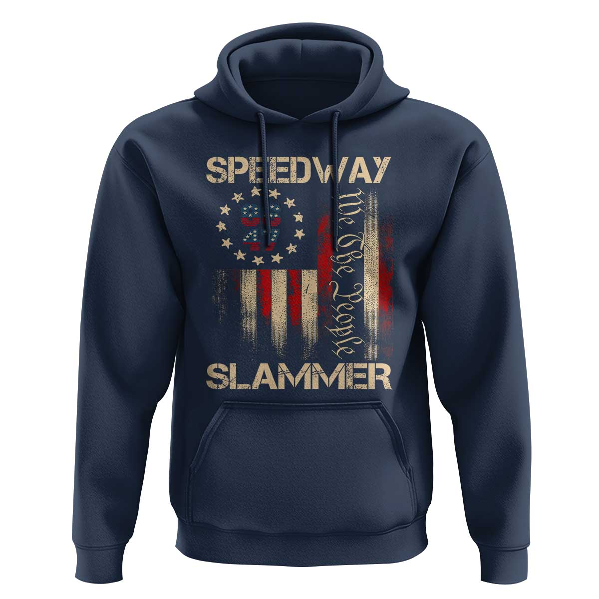 Speedway Slammer 2025 Hoodie We The People Patriotic Distressed American Flag - Wonder Print Shop