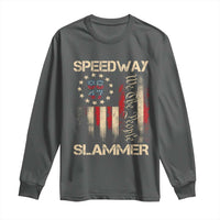 Speedway Slammer 2025 Long Sleeve Shirt We The People Patriotic Distressed American Flag - Wonder Print Shop
