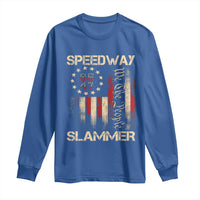 Speedway Slammer 2025 Long Sleeve Shirt We The People Patriotic Distressed American Flag - Wonder Print Shop