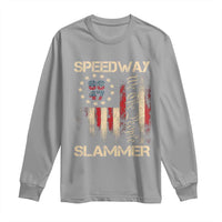 Speedway Slammer 2025 Long Sleeve Shirt We The People Patriotic Distressed American Flag - Wonder Print Shop