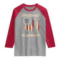 Speedway Slammer 2025 Raglan Shirt We The People Patriotic Distressed American Flag - Wonder Print Shop