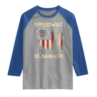 Speedway Slammer 2025 Raglan Shirt We The People Patriotic Distressed American Flag - Wonder Print Shop