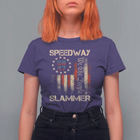 Speedway Slammer 2025 T Shirt For Women We The People Patriotic Distressed American Flag - Wonder Print Shop