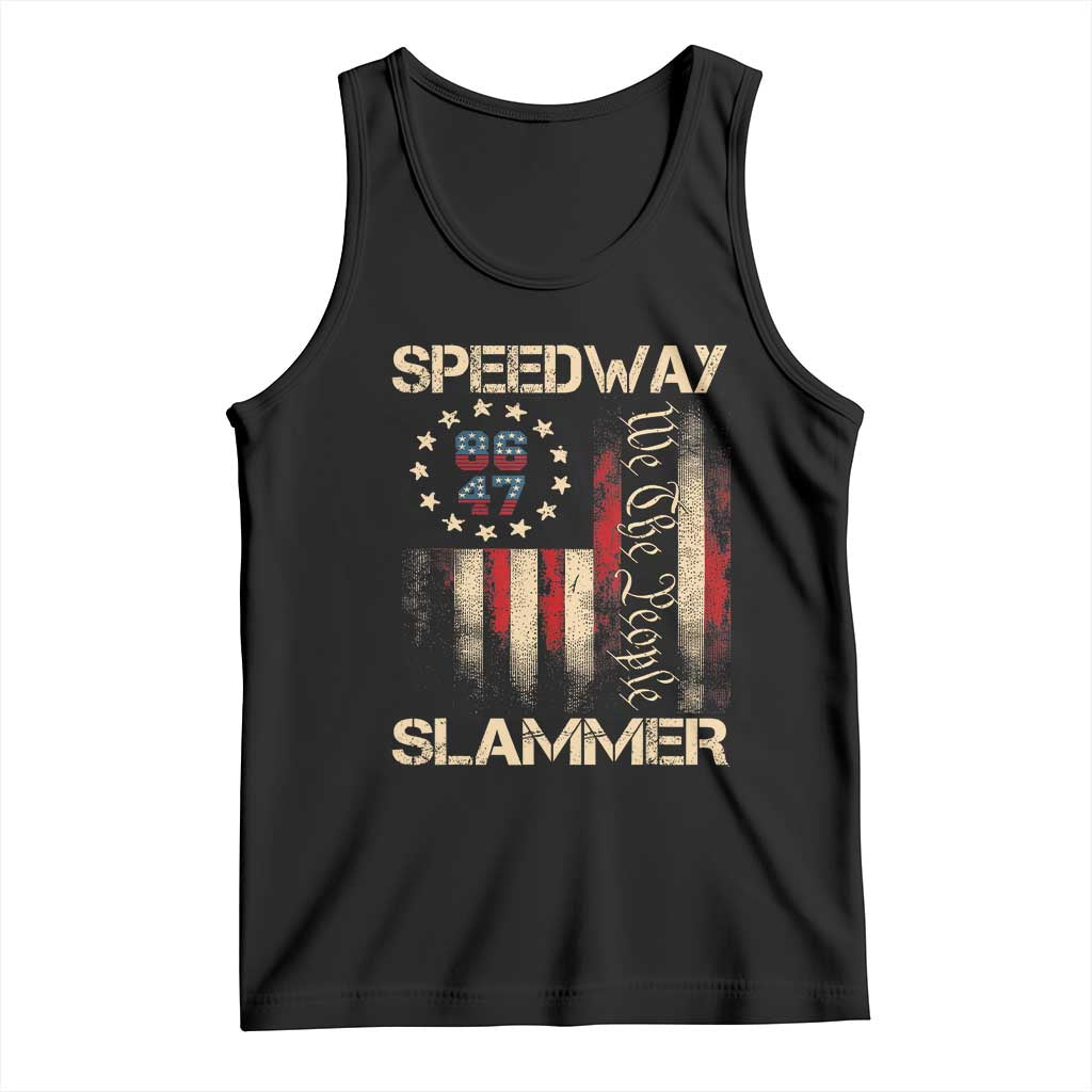 Speedway Slammer 2025 Tank Top We The People Patriotic Distressed American Flag - Wonder Print Shop
