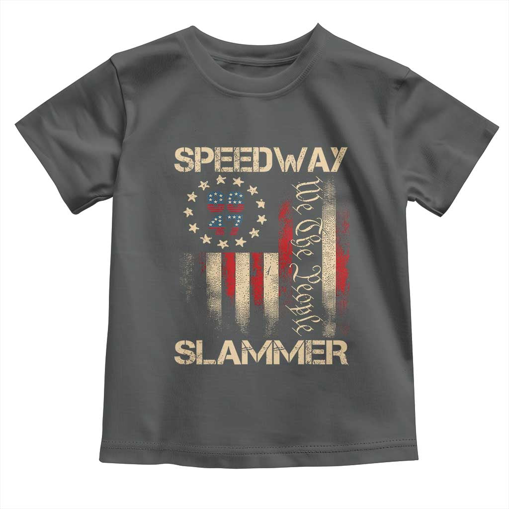 Speedway Slammer 2025 Toddler T Shirt We The People Patriotic Distressed American Flag - Wonder Print Shop