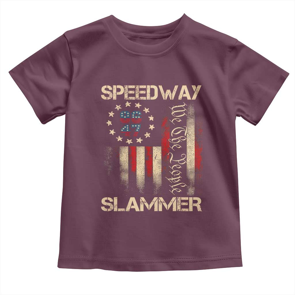 Speedway Slammer 2025 Toddler T Shirt We The People Patriotic Distressed American Flag - Wonder Print Shop