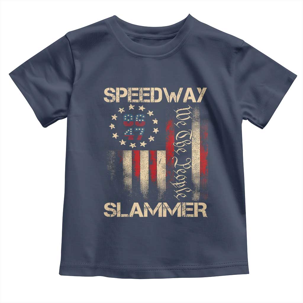 Speedway Slammer 2025 Toddler T Shirt We The People Patriotic Distressed American Flag - Wonder Print Shop