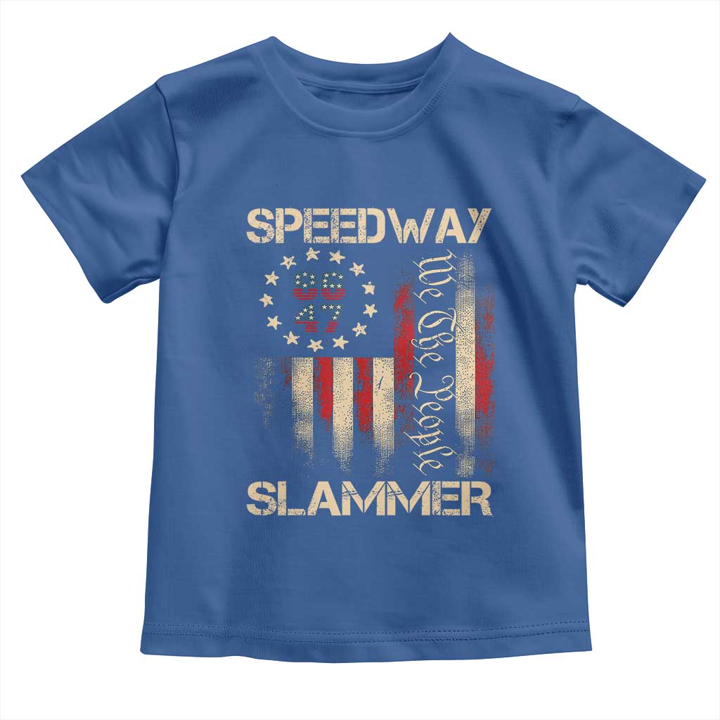 Speedway Slammer 2025 Toddler T Shirt We The People Patriotic Distressed American Flag - Wonder Print Shop