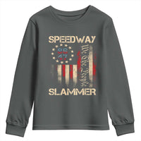 Speedway Slammer 2025 Youth Sweatshirt We The People Patriotic Distressed American Flag - Wonder Print Shop