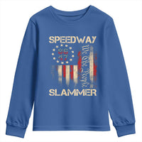 Speedway Slammer 2025 Youth Sweatshirt We The People Patriotic Distressed American Flag - Wonder Print Shop