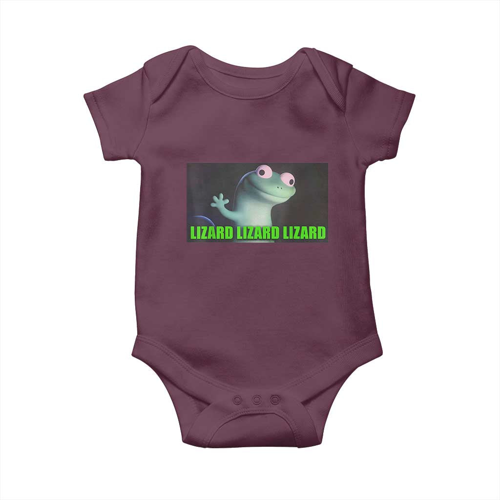 Funny Lizard Lizard Lizard Baby Onesie Weirdcore Gecko Meme - Wonder Print Shop