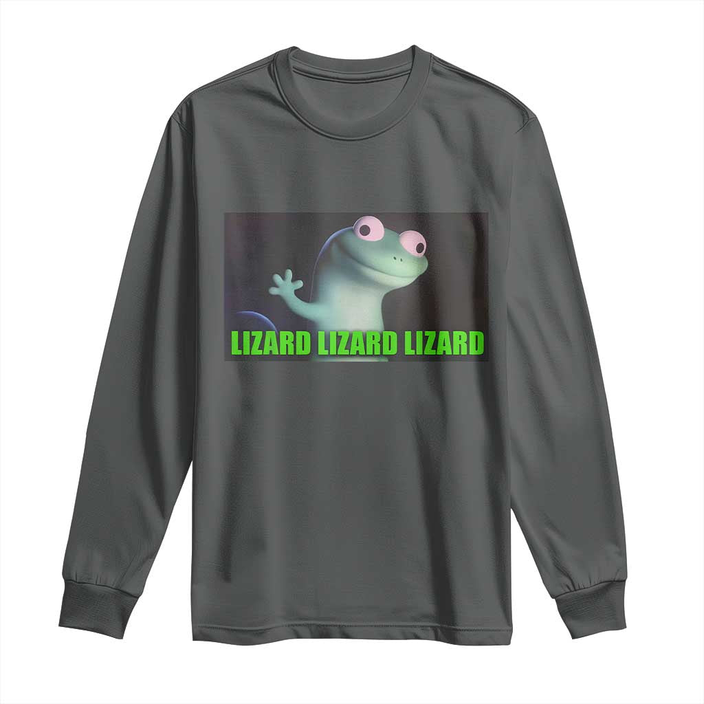 Funny Lizard Lizard Lizard Long Sleeve Shirt Weirdcore Gecko Meme - Wonder Print Shop