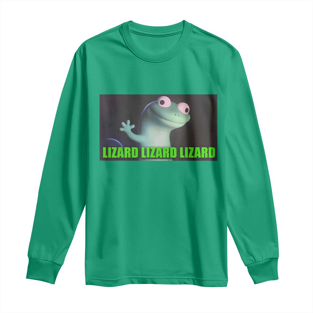 Funny Lizard Lizard Lizard Long Sleeve Shirt Weirdcore Gecko Meme - Wonder Print Shop
