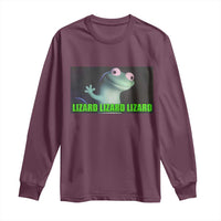 Funny Lizard Lizard Lizard Long Sleeve Shirt Weirdcore Gecko Meme - Wonder Print Shop