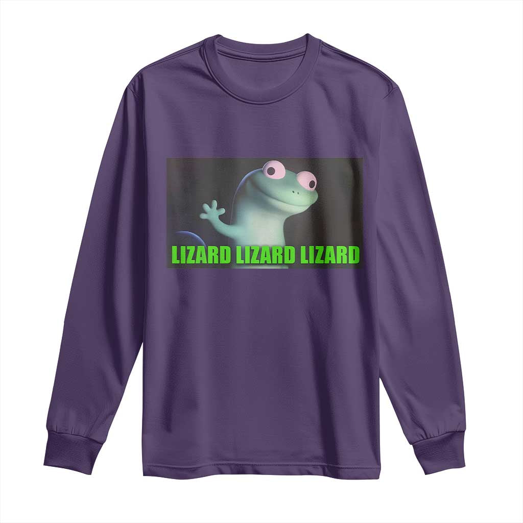 Funny Lizard Lizard Lizard Long Sleeve Shirt Weirdcore Gecko Meme - Wonder Print Shop
