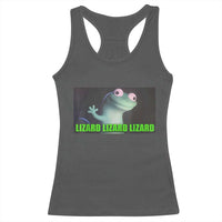 Funny Lizard Lizard Lizard Racerback Tank Top Weirdcore Gecko Meme - Wonder Print Shop