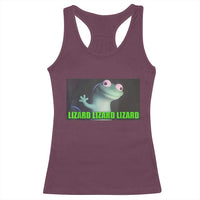 Funny Lizard Lizard Lizard Racerback Tank Top Weirdcore Gecko Meme - Wonder Print Shop