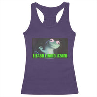 Funny Lizard Lizard Lizard Racerback Tank Top Weirdcore Gecko Meme - Wonder Print Shop