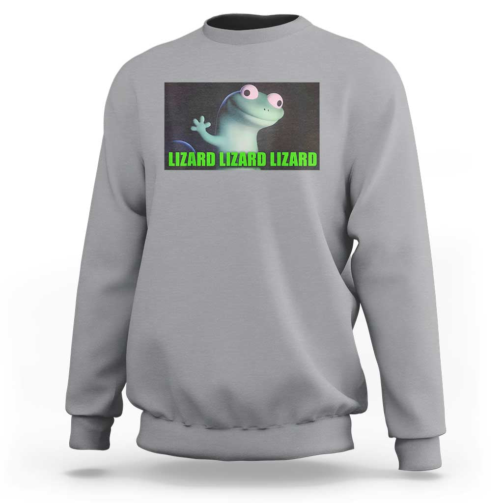 Funny Lizard Lizard Lizard Sweatshirt Weirdcore Gecko Meme - Wonder Print Shop