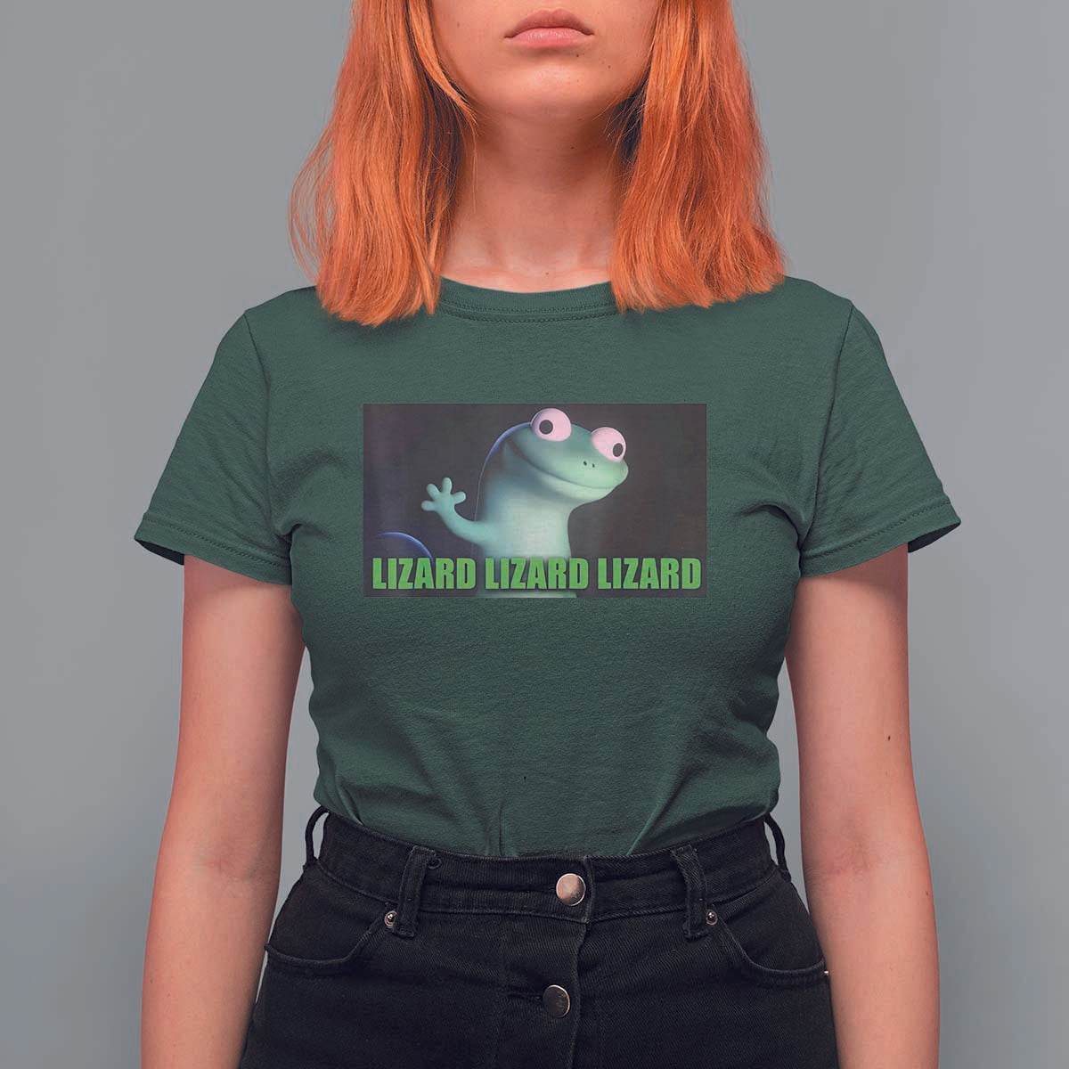 Funny Lizard Lizard Lizard T Shirt For Women Weirdcore Gecko Meme - Wonder Print Shop