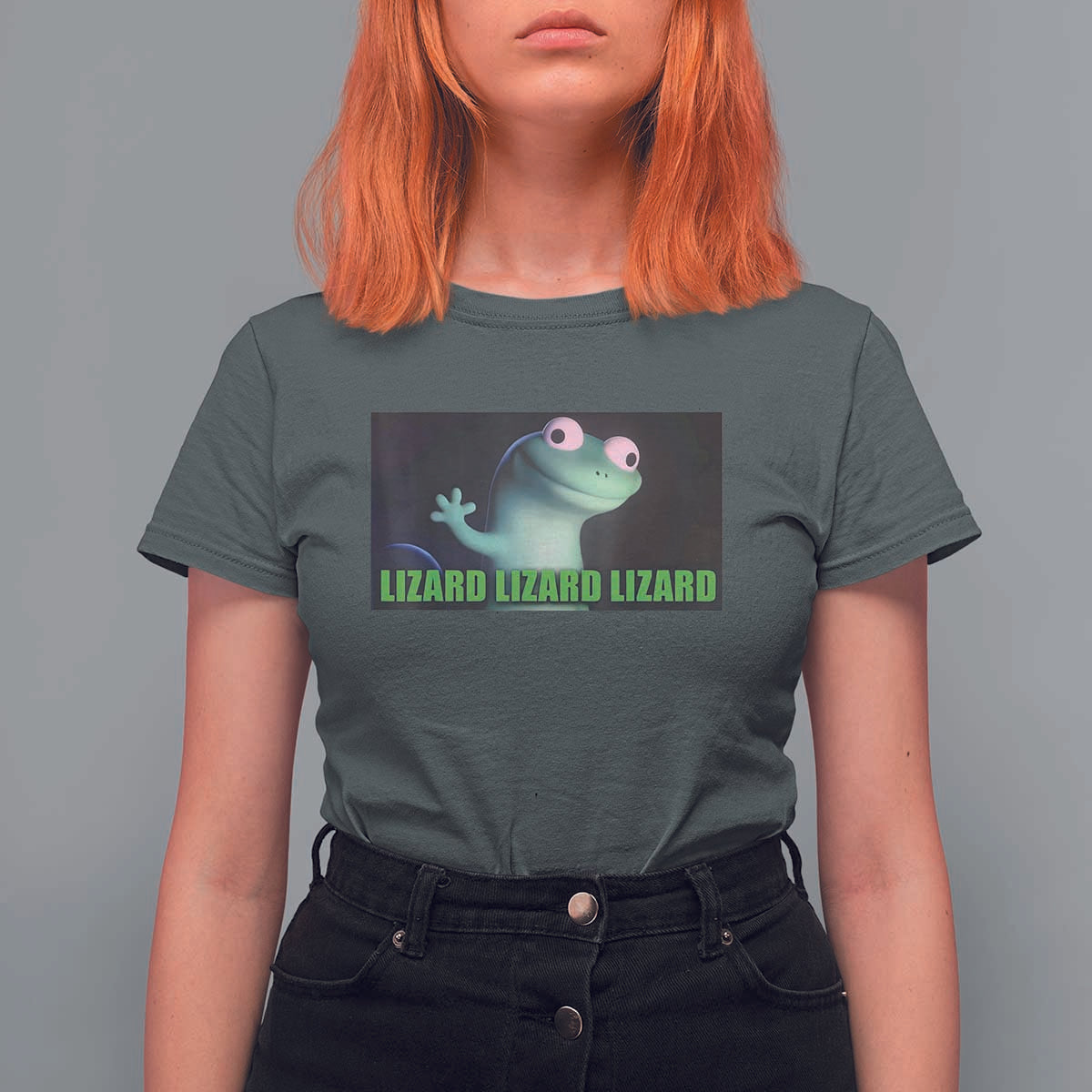 Funny Lizard Lizard Lizard T Shirt For Women Weirdcore Gecko Meme - Wonder Print Shop
