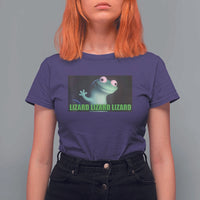 Funny Lizard Lizard Lizard T Shirt For Women Weirdcore Gecko Meme - Wonder Print Shop