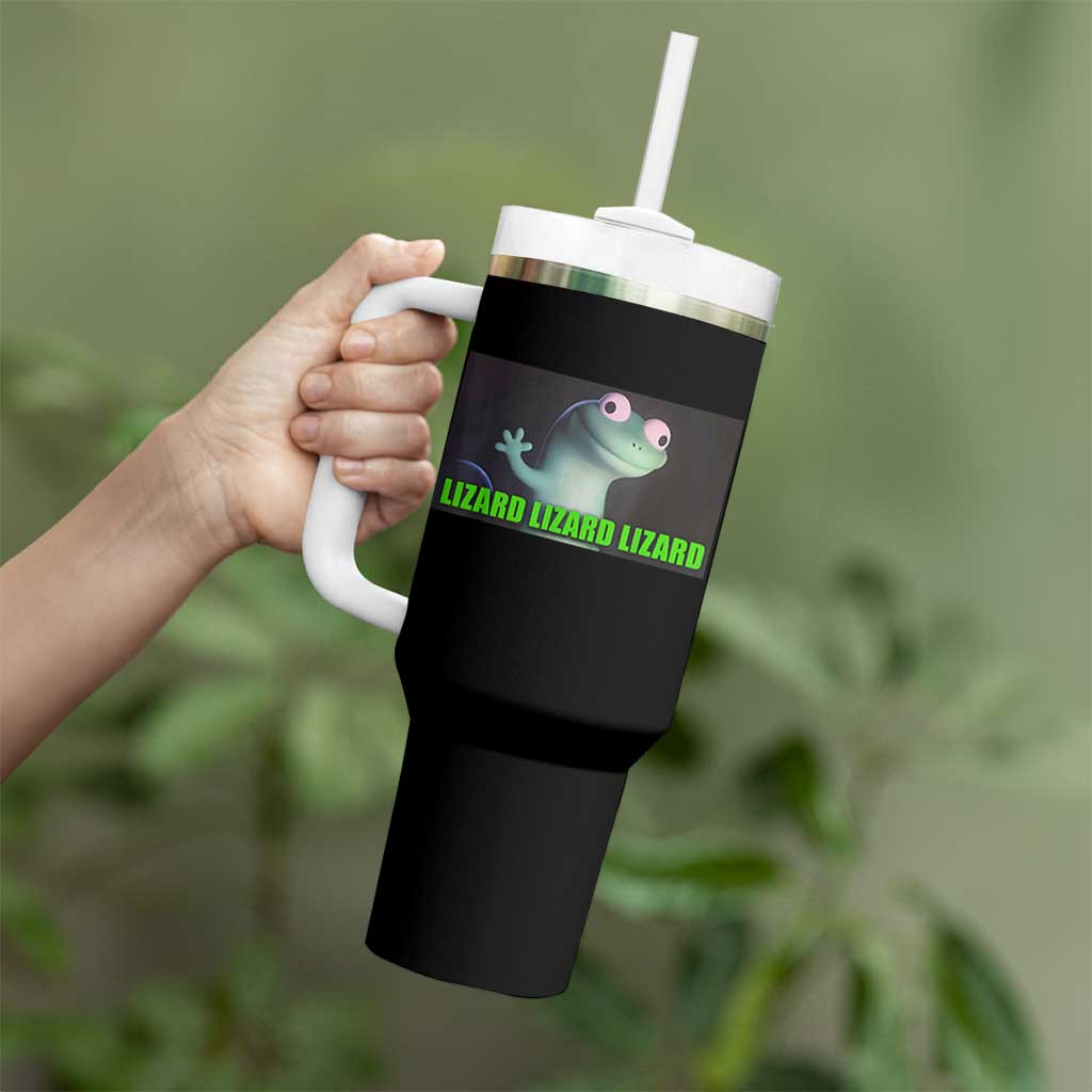Funny Lizard Lizard Lizard Tumbler With Handle Weirdcore Gecko Meme - Wonder Print Shop