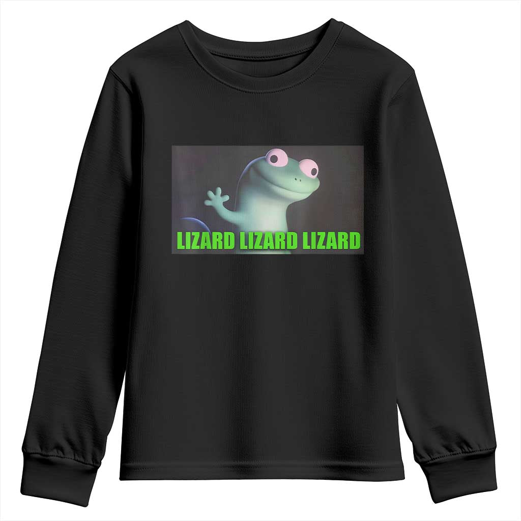 Funny Lizard Lizard Lizard Youth Sweatshirt Weirdcore Gecko Meme - Wonder Print Shop