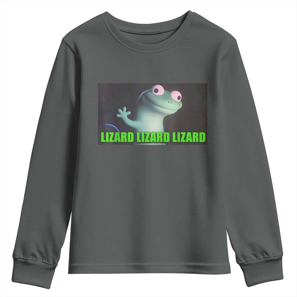 Funny Lizard Lizard Lizard Youth Sweatshirt Weirdcore Gecko Meme - Wonder Print Shop