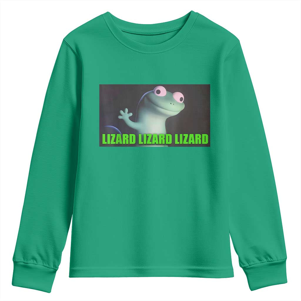 Funny Lizard Lizard Lizard Youth Sweatshirt Weirdcore Gecko Meme - Wonder Print Shop
