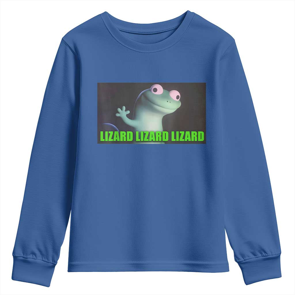 Funny Lizard Lizard Lizard Youth Sweatshirt Weirdcore Gecko Meme - Wonder Print Shop