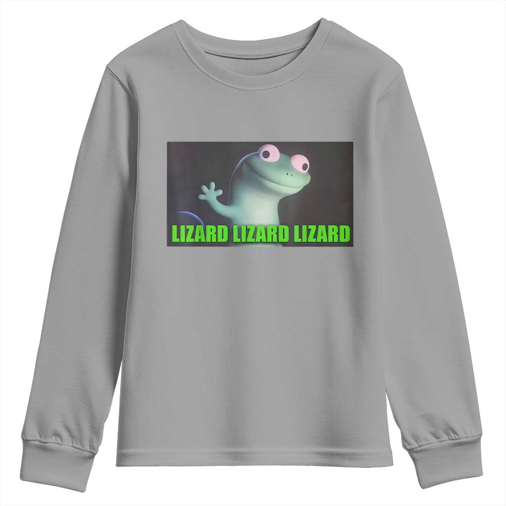 Funny Lizard Lizard Lizard Youth Sweatshirt Weirdcore Gecko Meme - Wonder Print Shop