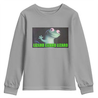 Funny Lizard Lizard Lizard Youth Sweatshirt Weirdcore Gecko Meme - Wonder Print Shop