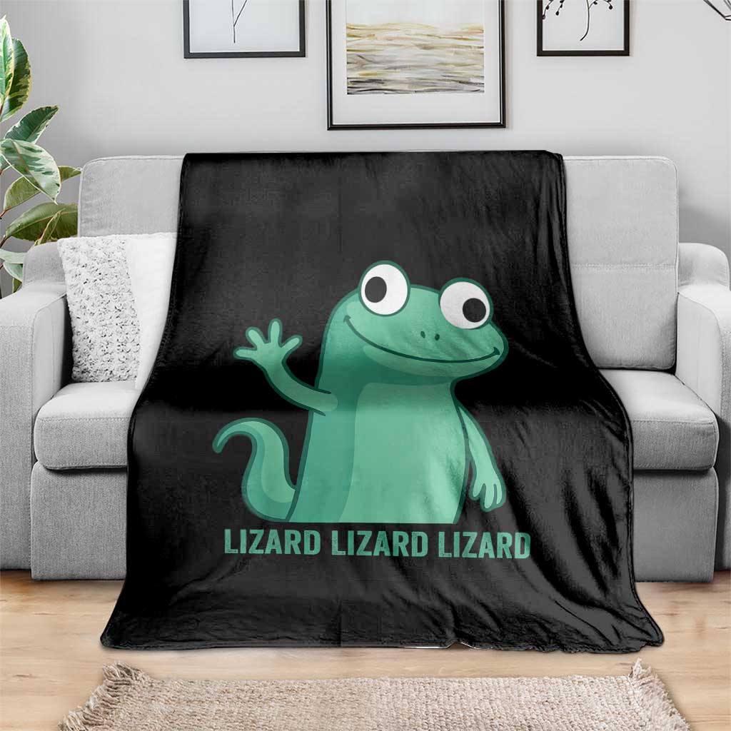 Funny Lizard Lizard Lizard Throw Blanket Cute Gecko Reptile Meme - Wonder Print Shop